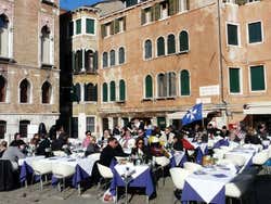 Terrace in the sun in Venice